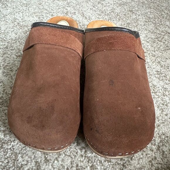 Buxa Brown Suede Women’s Clogs 38/7 - Picture 2 of 9